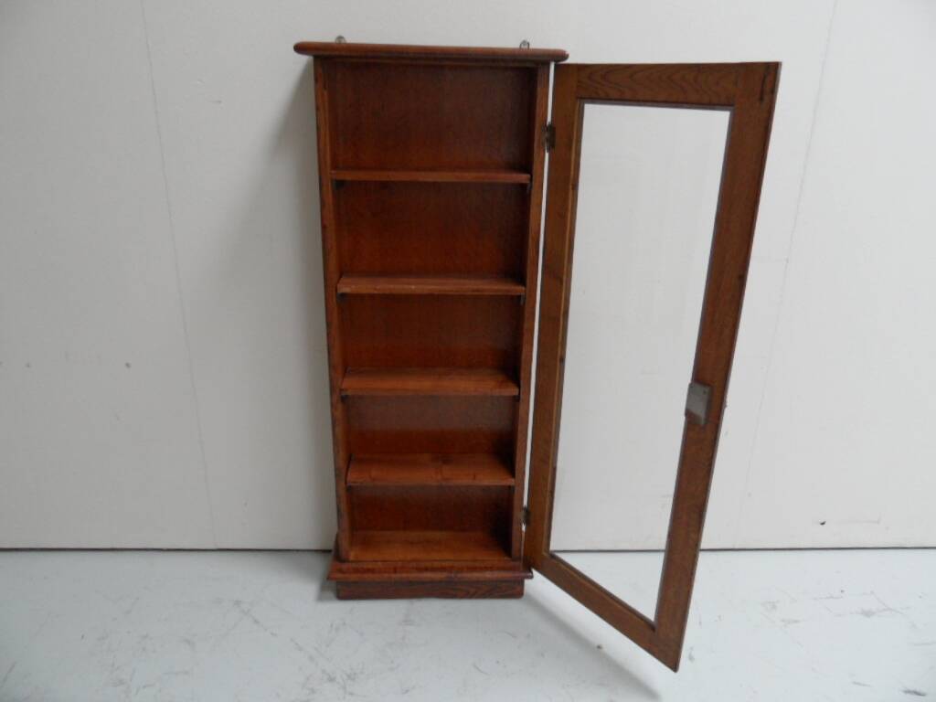 Antique oak display cabinet