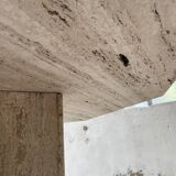 Octagonal travertine coffee table