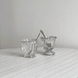Duo de petits pots en verre épais