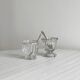Duo of small thick glass jars