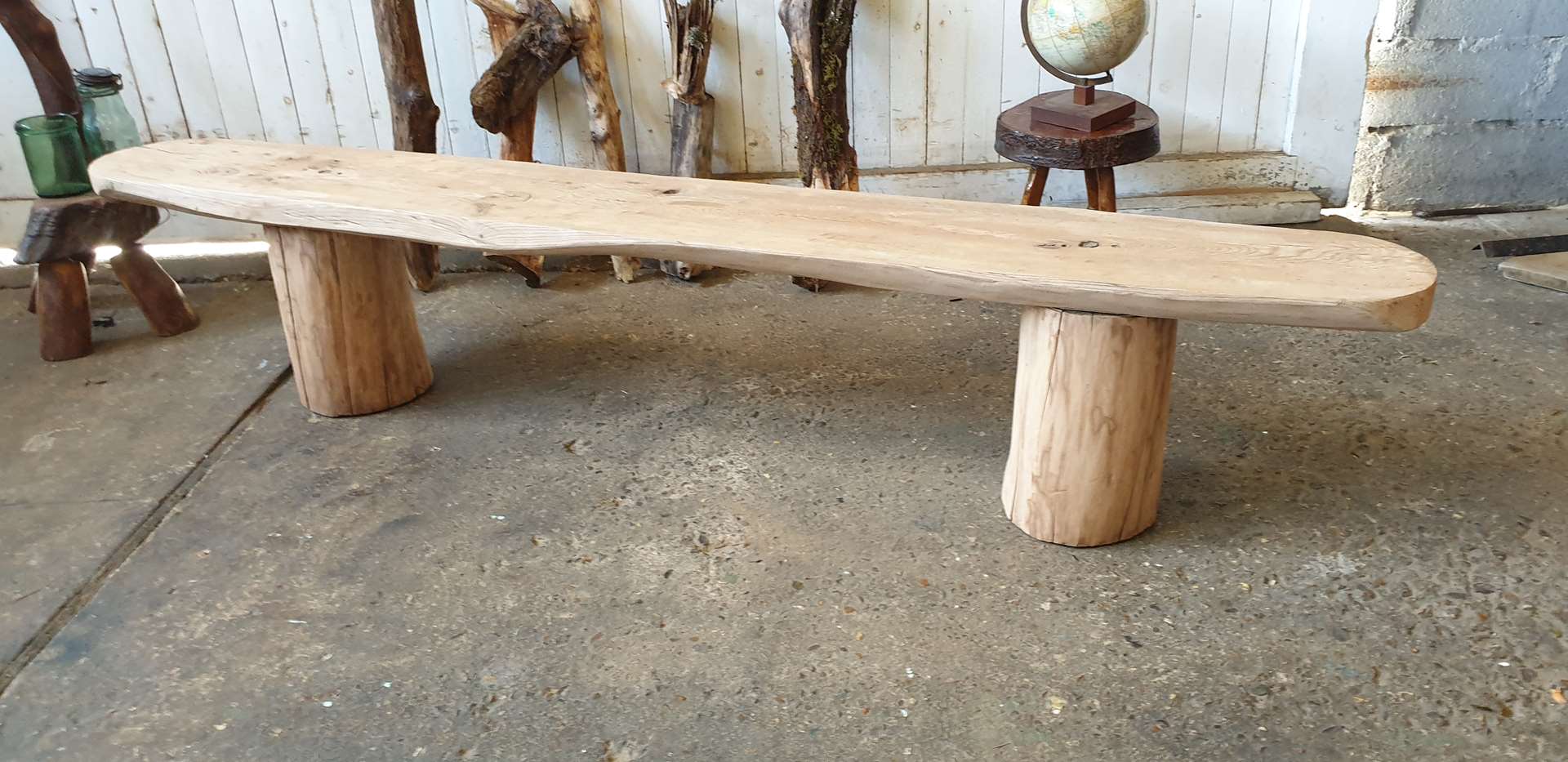 Pair of vintage farm bench