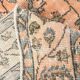 Tapis vintage turc floral fait à la main, orange pastel doux, 7x10