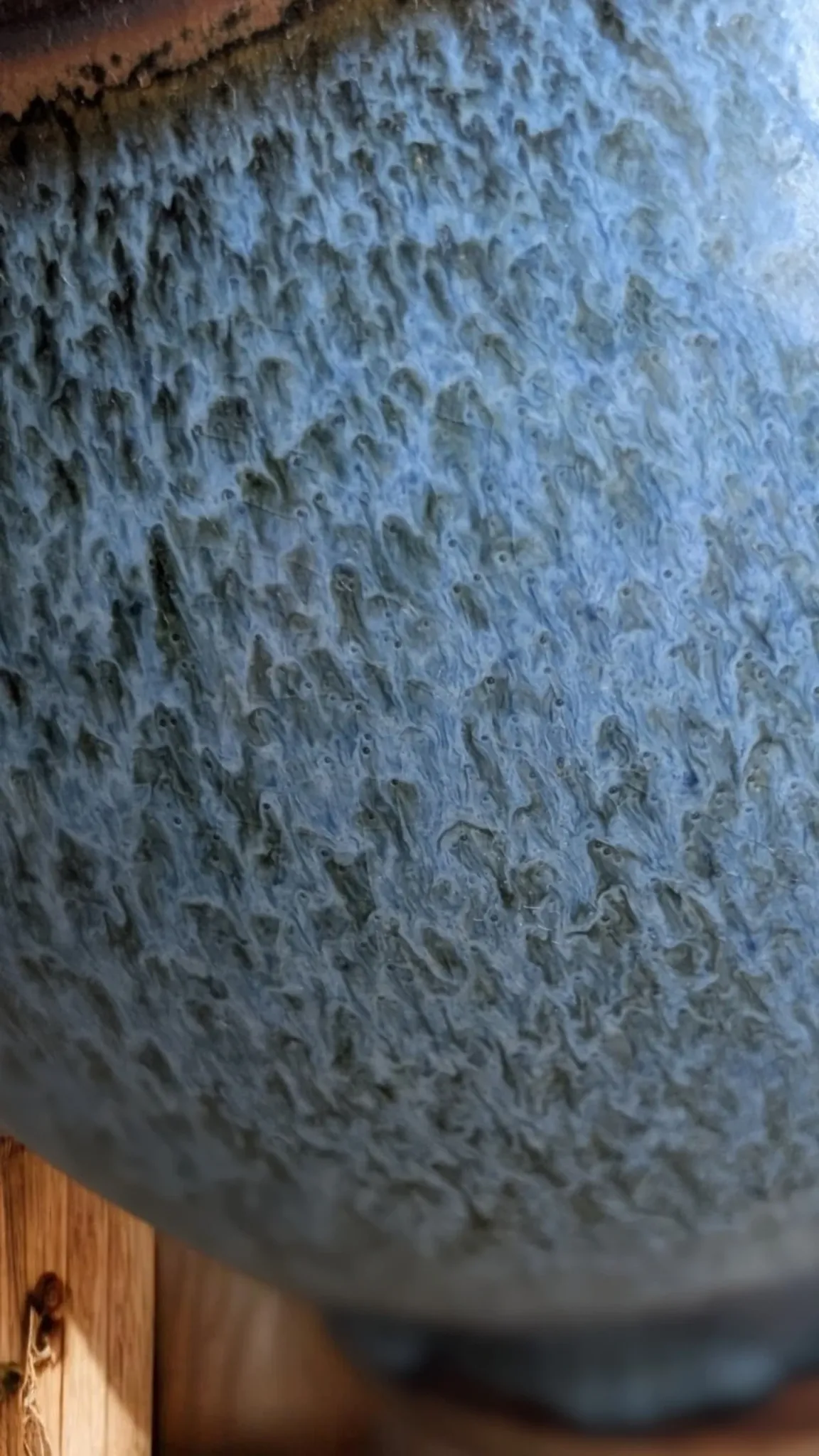 Superb Contemporary Blue Stoneware Round Vase – Signed Pierre Bernier