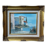 Ancien Tableau Peinture à l’huile Sur Toile - Signé Sarah G 90