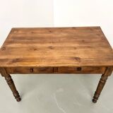 Pine desk with turned legs, 1900s
