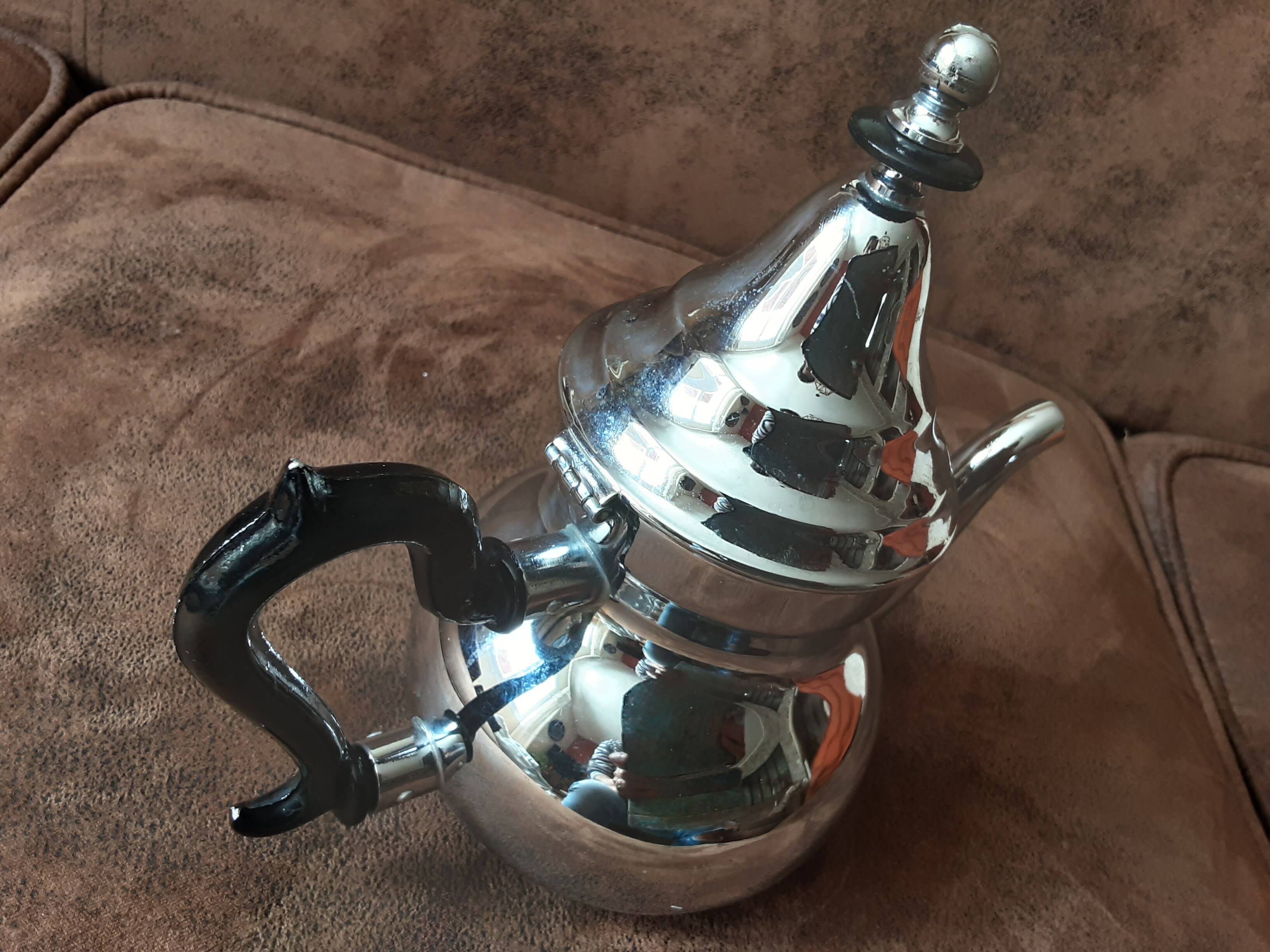 Vintage stainless steel teapot