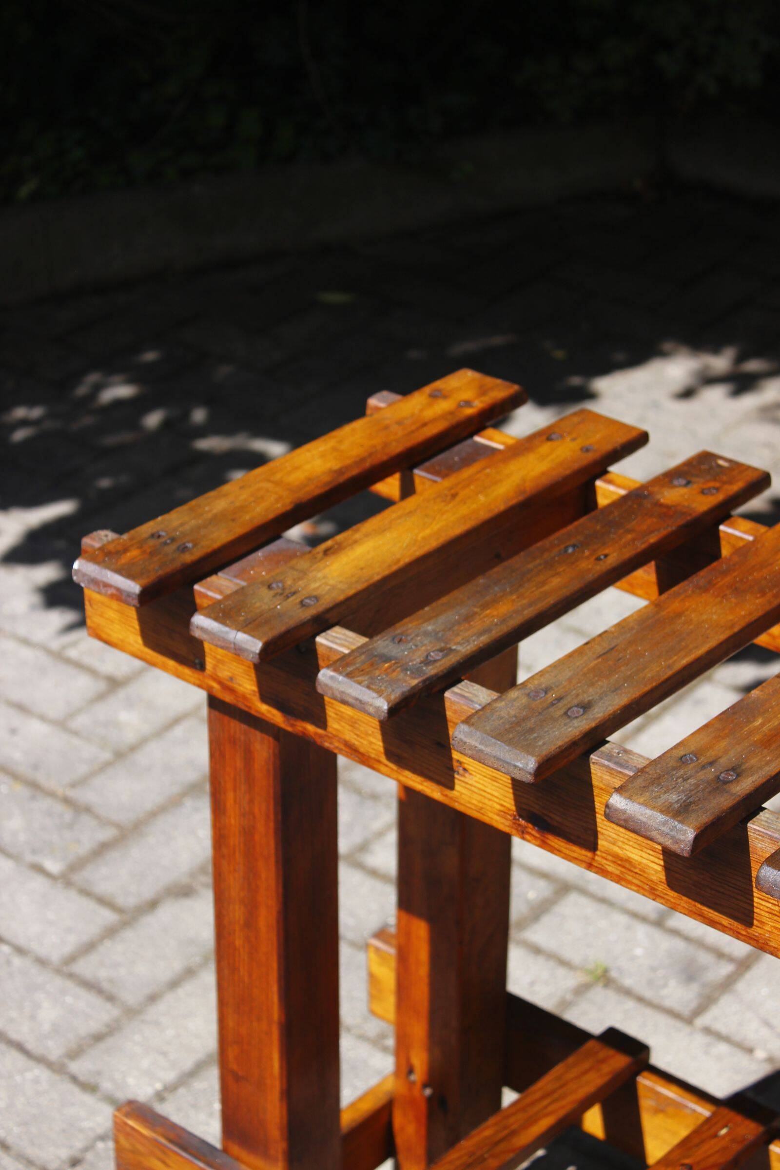 Old farmhouse console table made of solid wood.