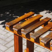 Old farmhouse console table made of solid wood.