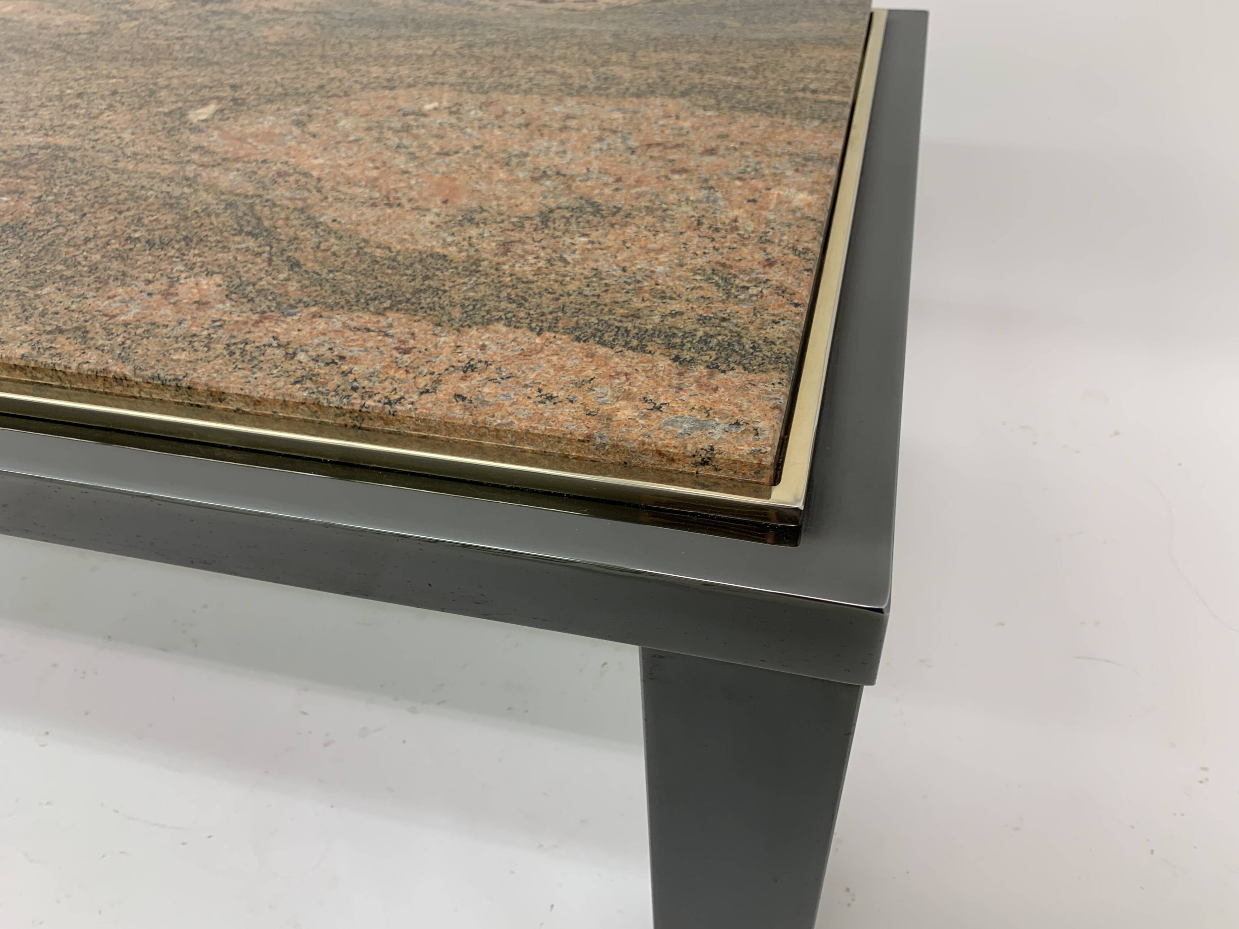 Mid-century Hollywood Regency granite Coffee Table By Fedam Design Belgium