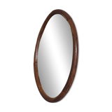 Vintage oval rattan mirror