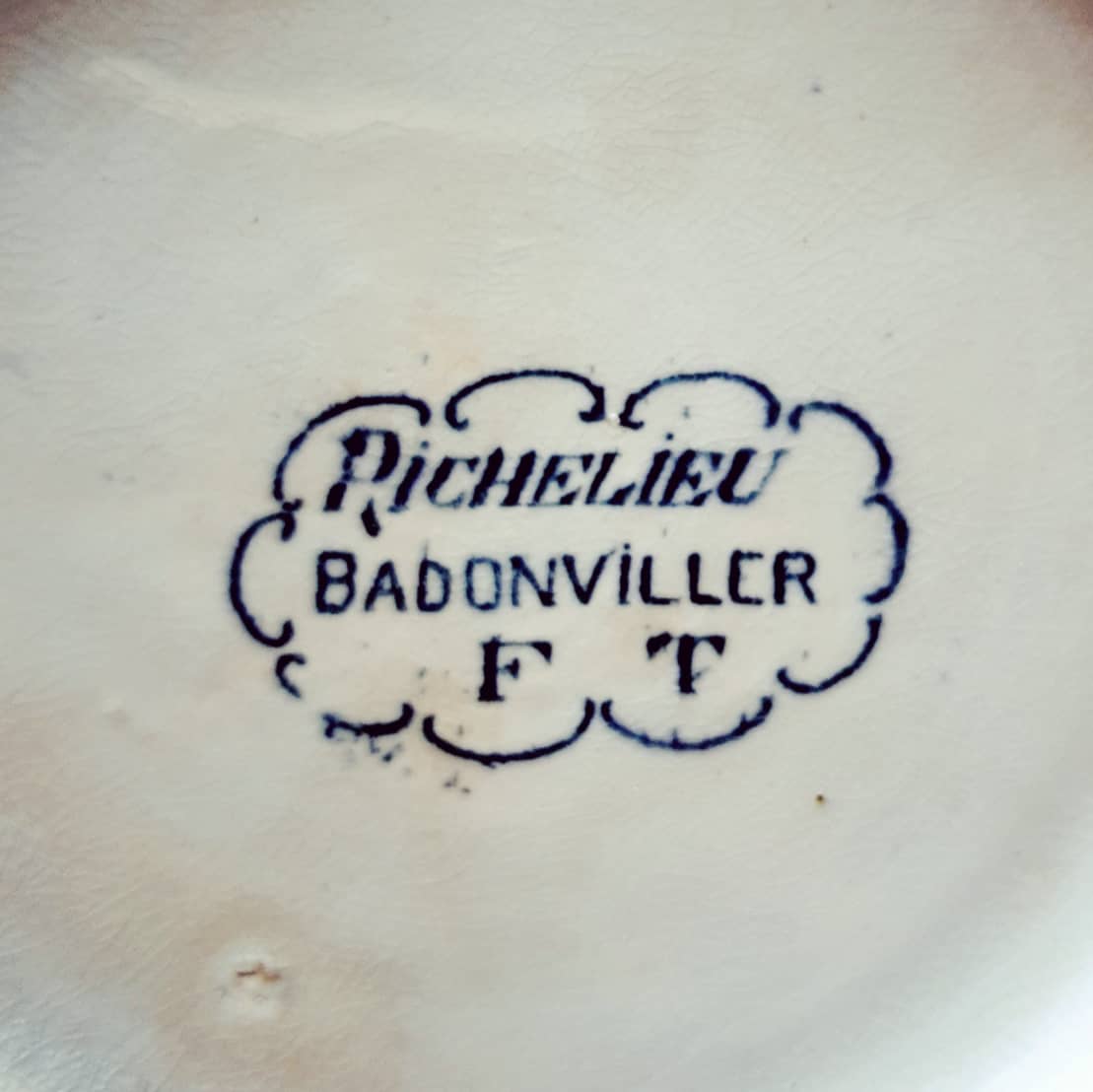 Hollow dish has handles on footdle Badonviller model Richelieu