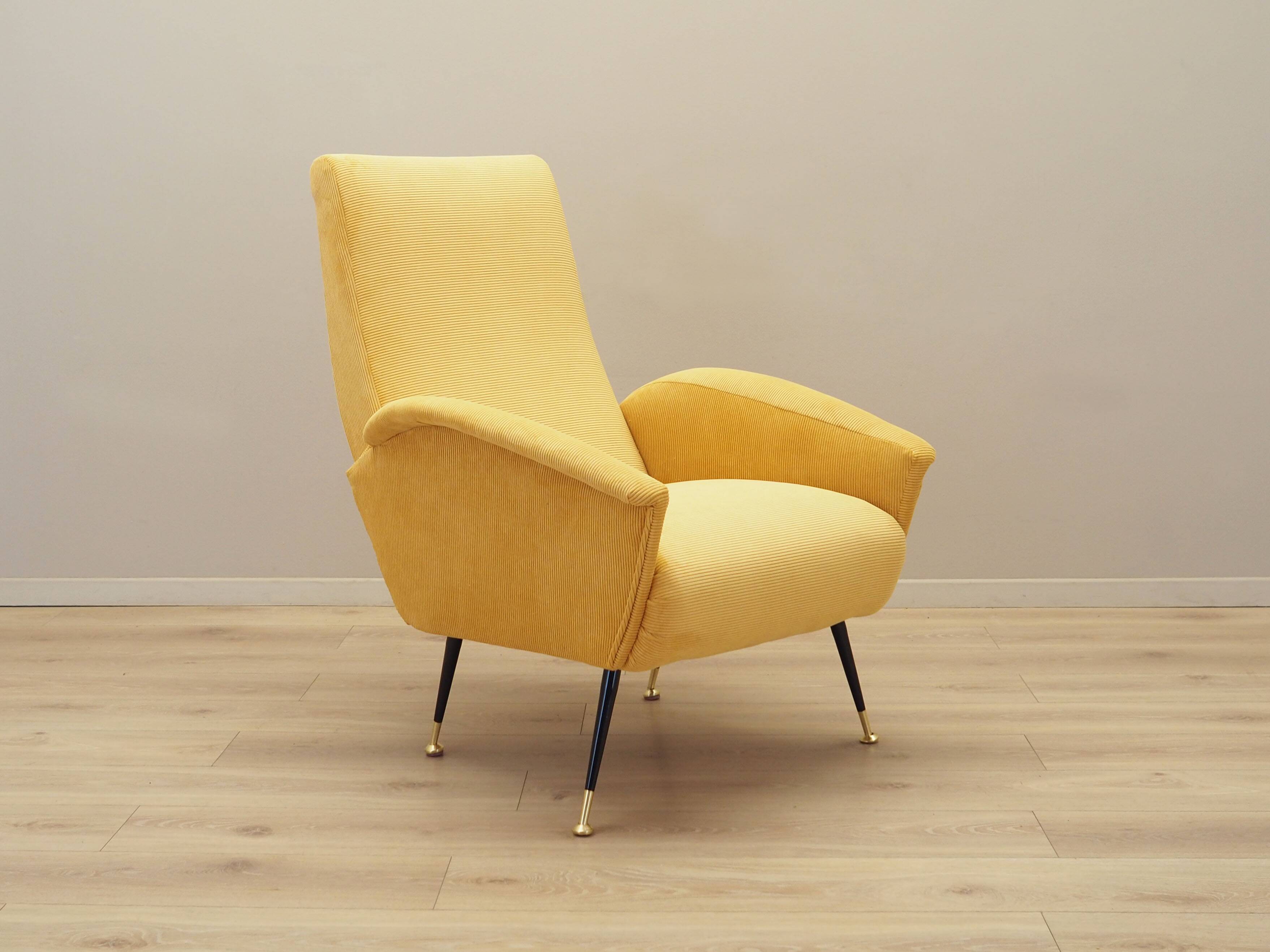Yellow armchair, Italian design, 1970s, production: Italy