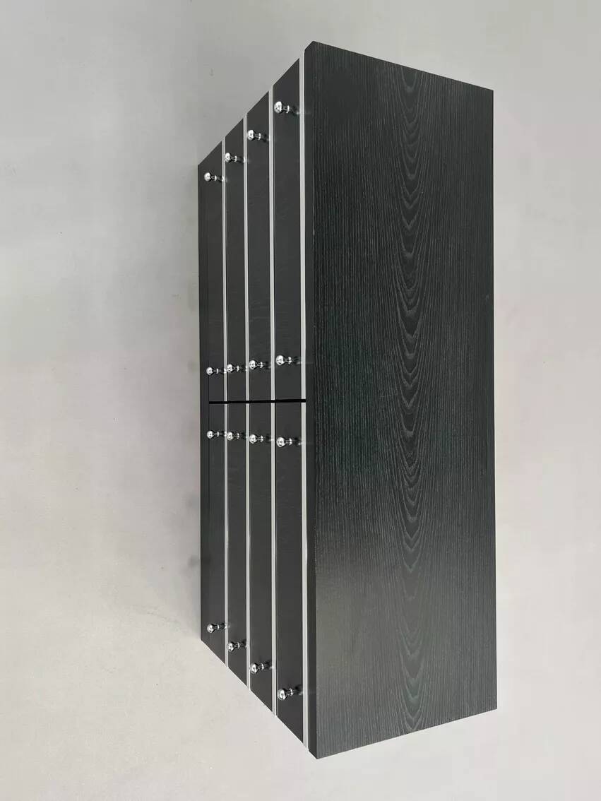 Black and chrome 8-drawer chest of drawers from the 70s - 80s