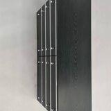 Black and chrome 8-drawer chest of drawers from the 70s - 80s