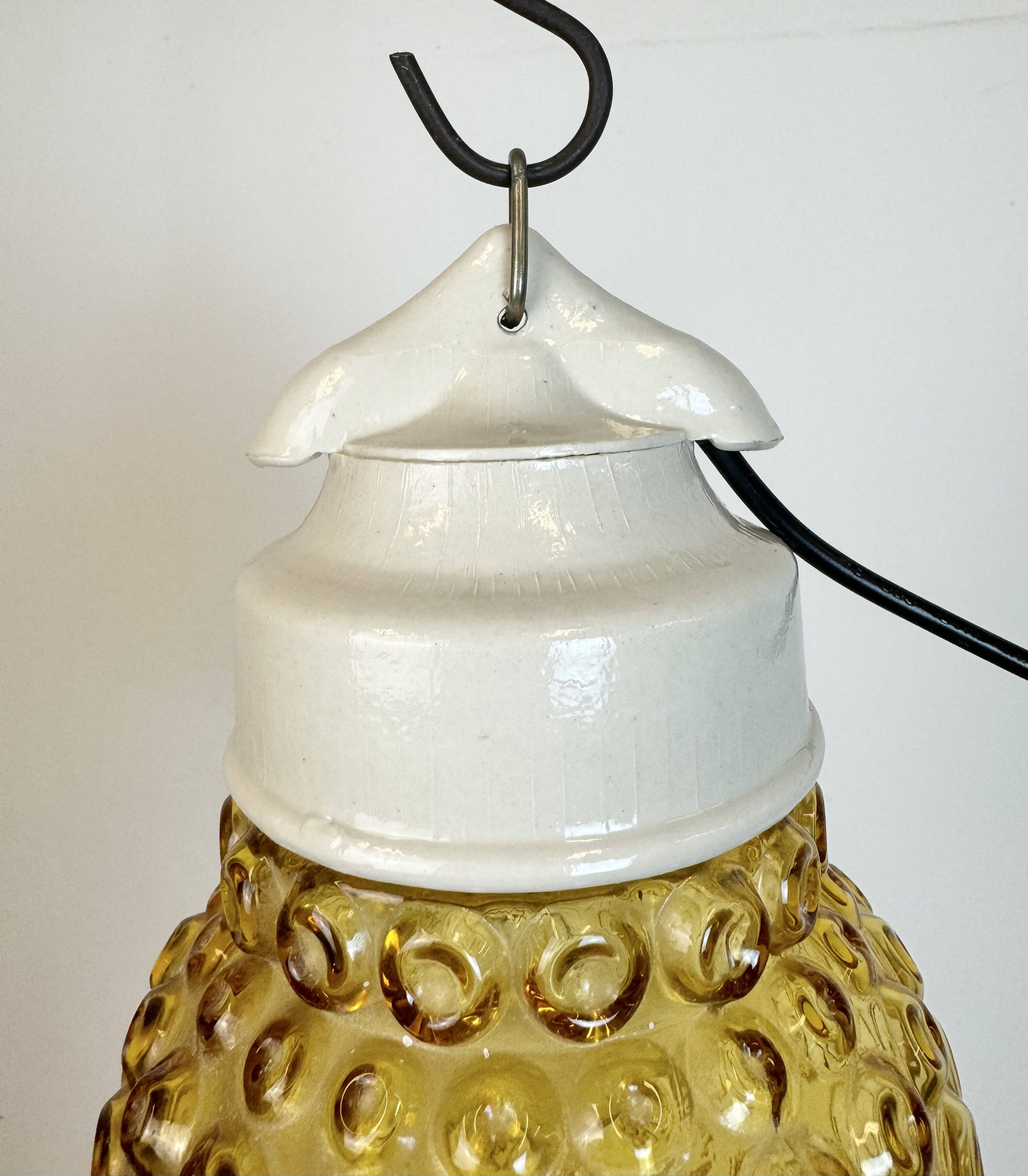 Vintage White Porcelain Pendant Light, 1970s