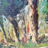 At the edge of wood oil on panel