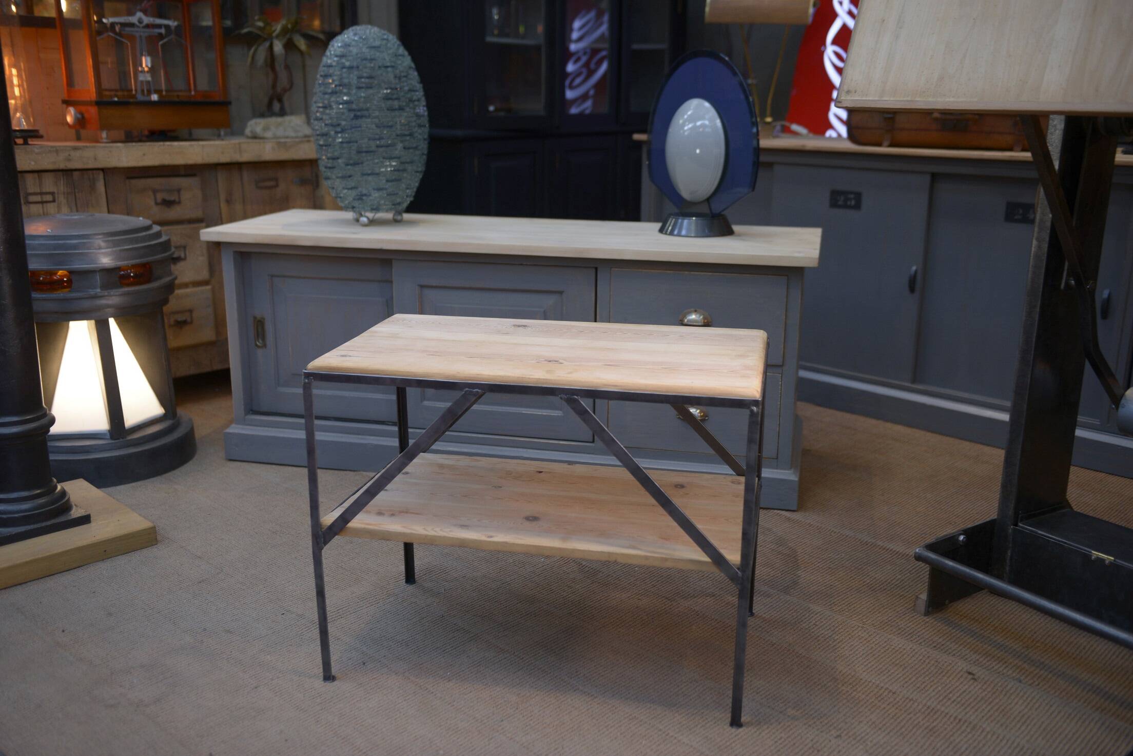 Small industrial side table 1970s