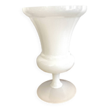 White opaline chalice vase