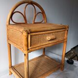 Vintage rattan bedside