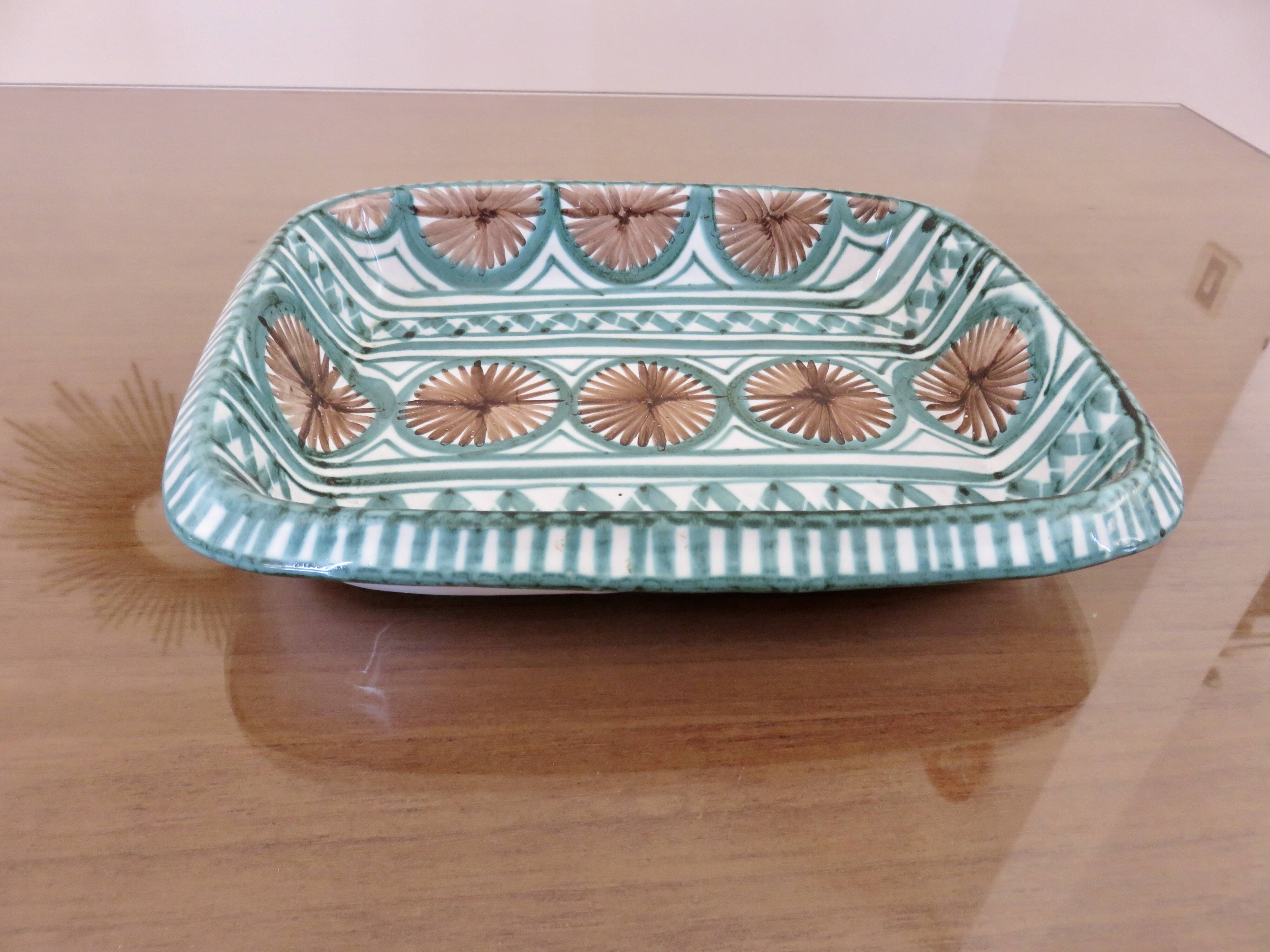 Robert Picault, glazed ceramic dish, signed, 1950s-1960s