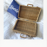 Vintage wicker suitcase