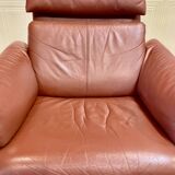 ADJUSTABLE LEATHER DESIGN ARMCHAIR "ERPO".