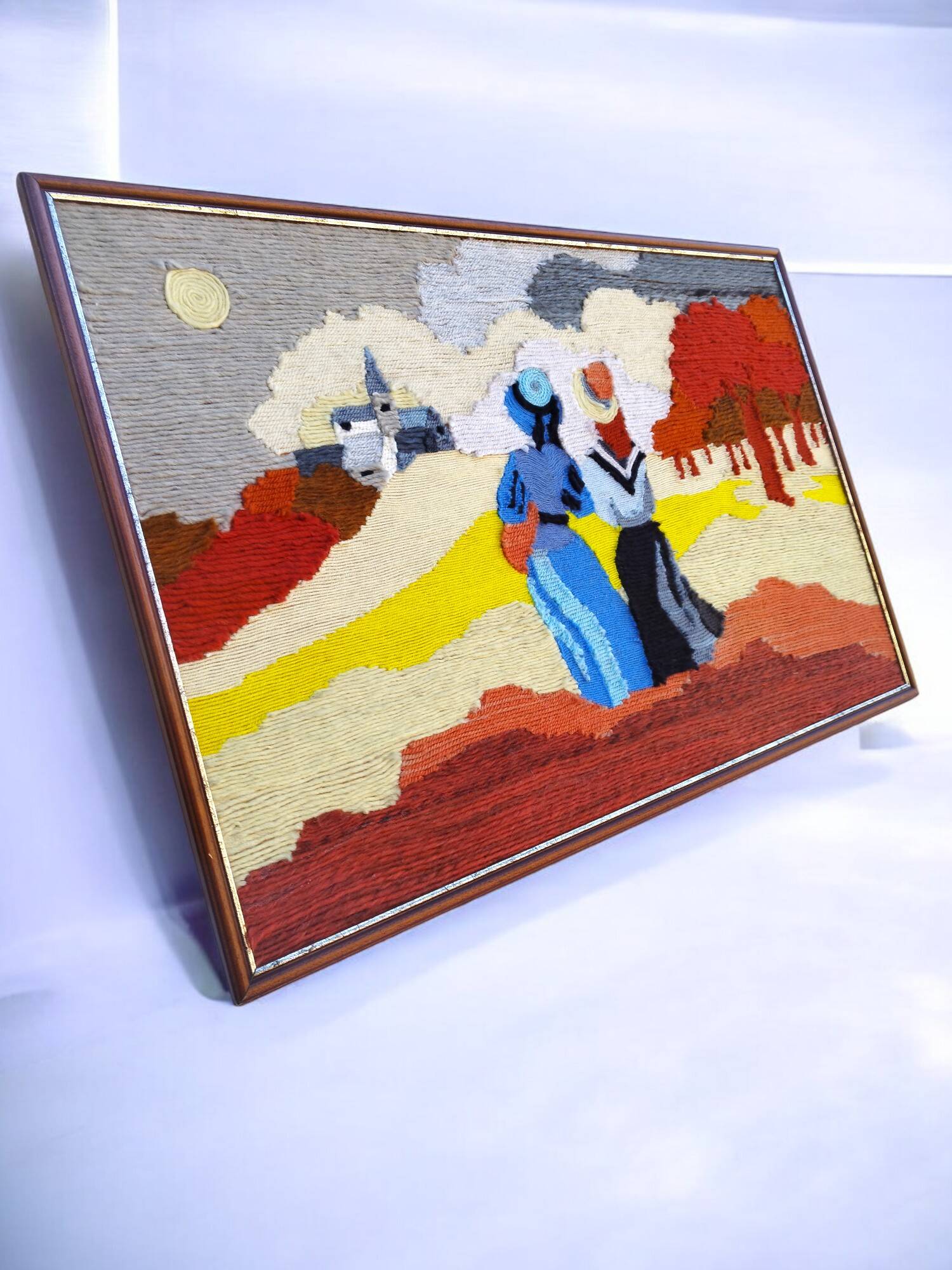 Tableau vintage fil de laine