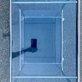 Chrome coffee table with double smoked glass tops from the 70s