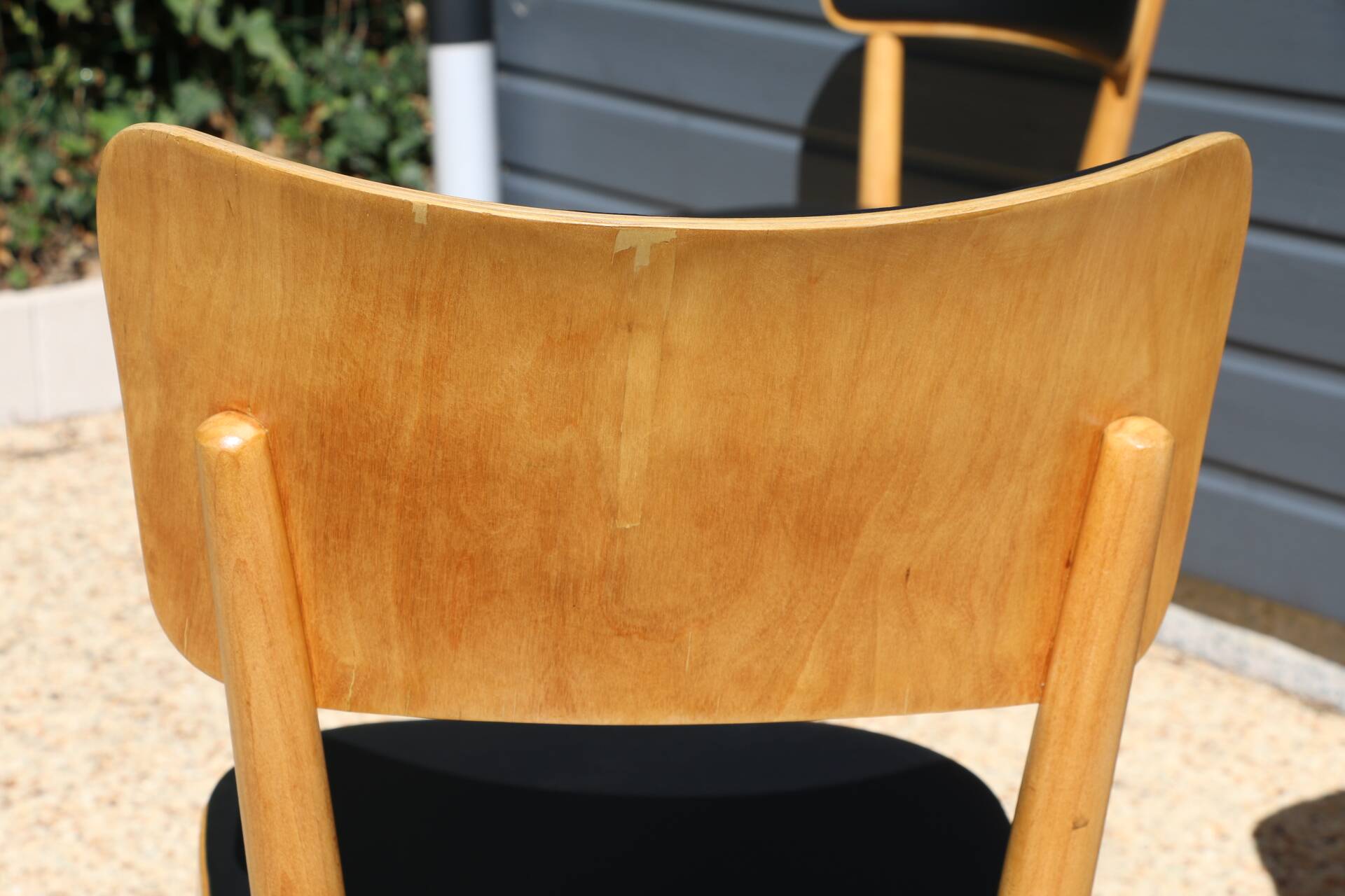 6 chaises baumann n°17 dos large skaï noir