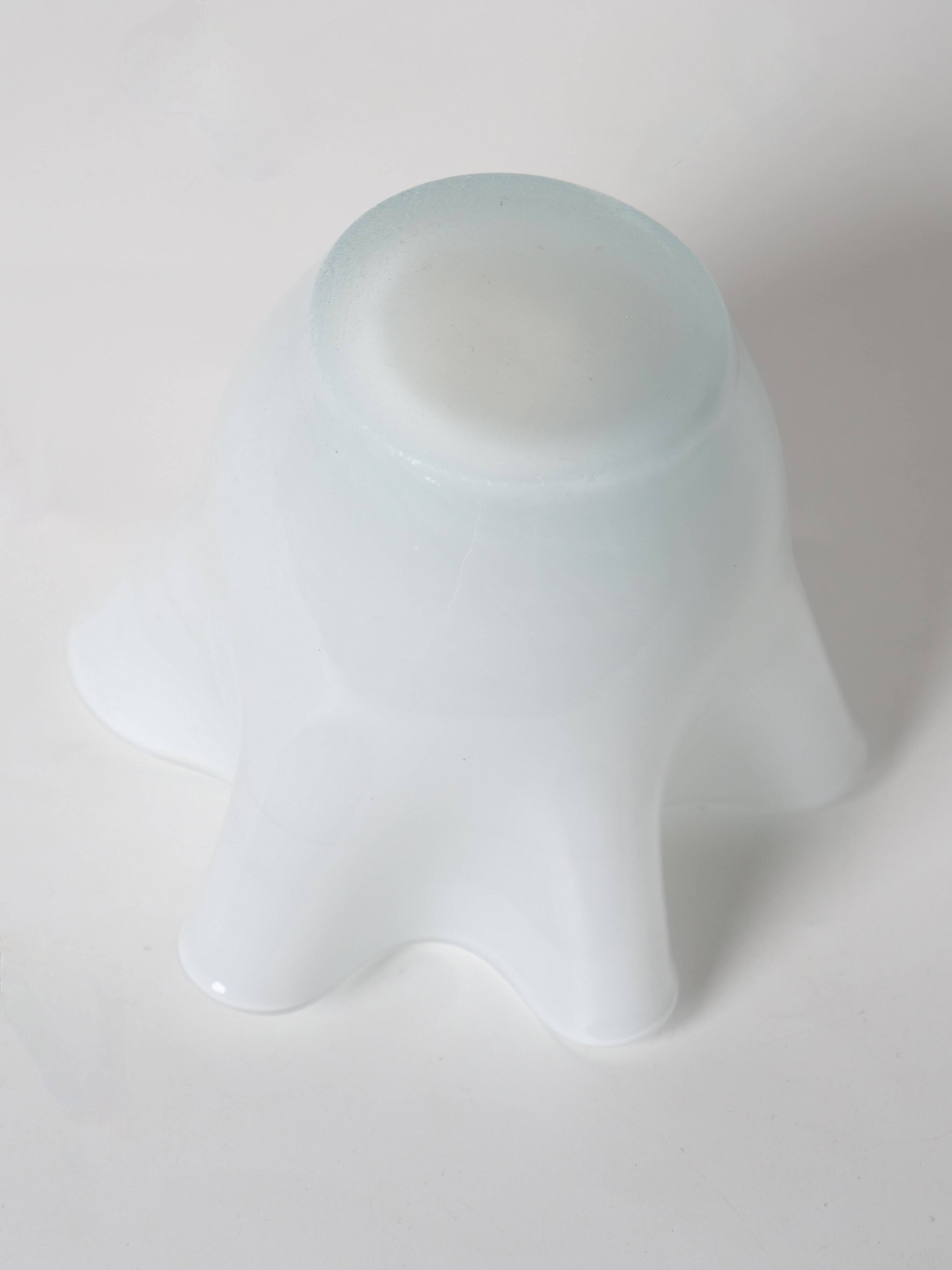 small handkerchief vase in white opaline