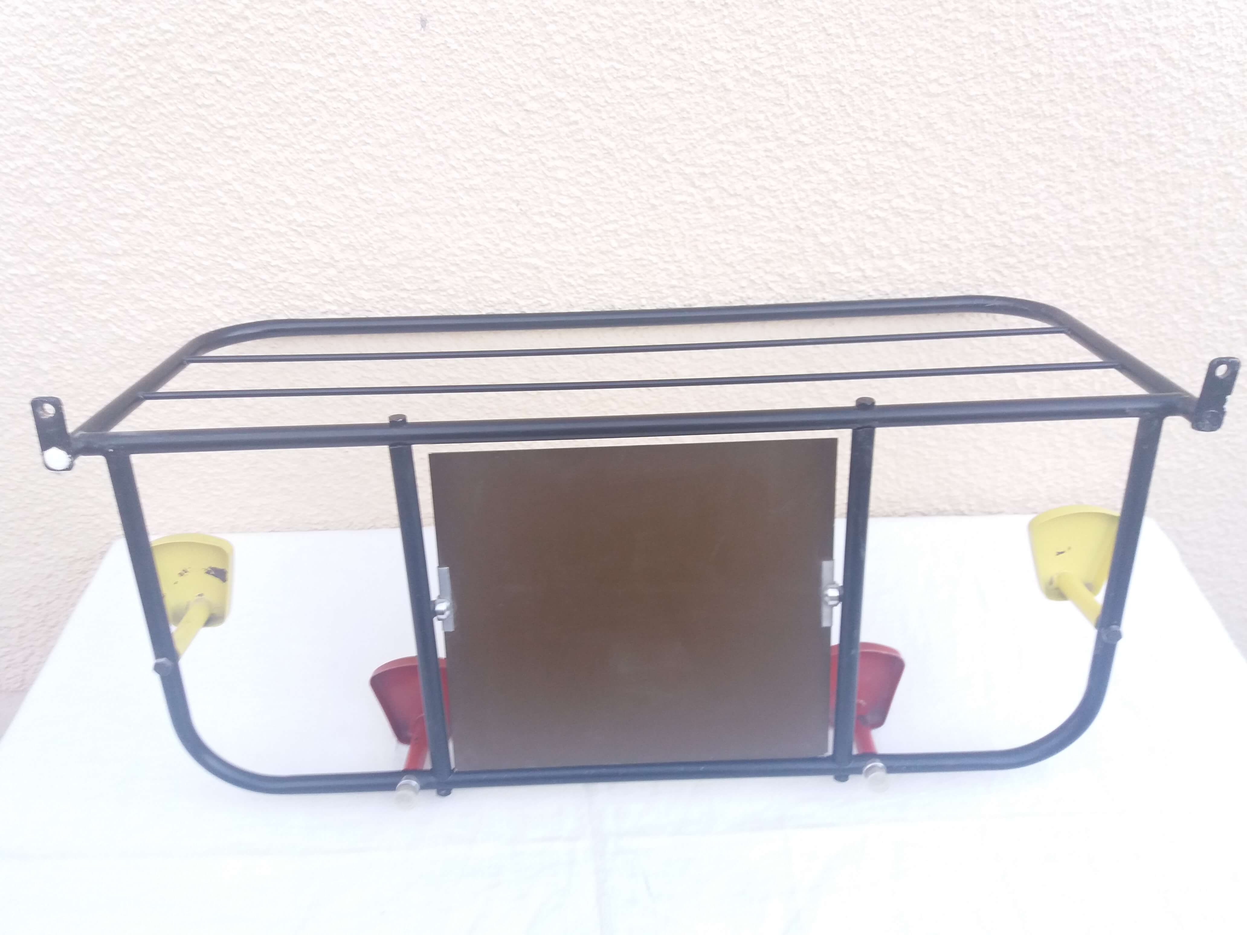 Wall coat holder with mirror