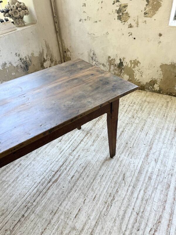Table de ferme chêne 1950 pieds fuseaux