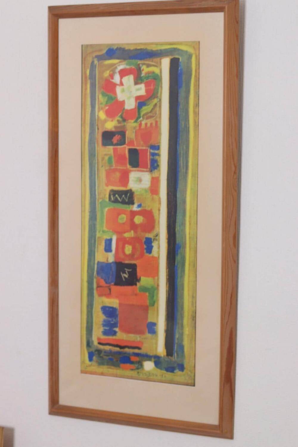 Swedish Oil on Panel – “Abstract Composition” by MARTIN BISSIÈRE, 1952