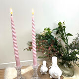 Pair of glass candle holders
