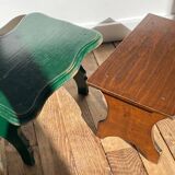 2 vintage wooden bar stools
