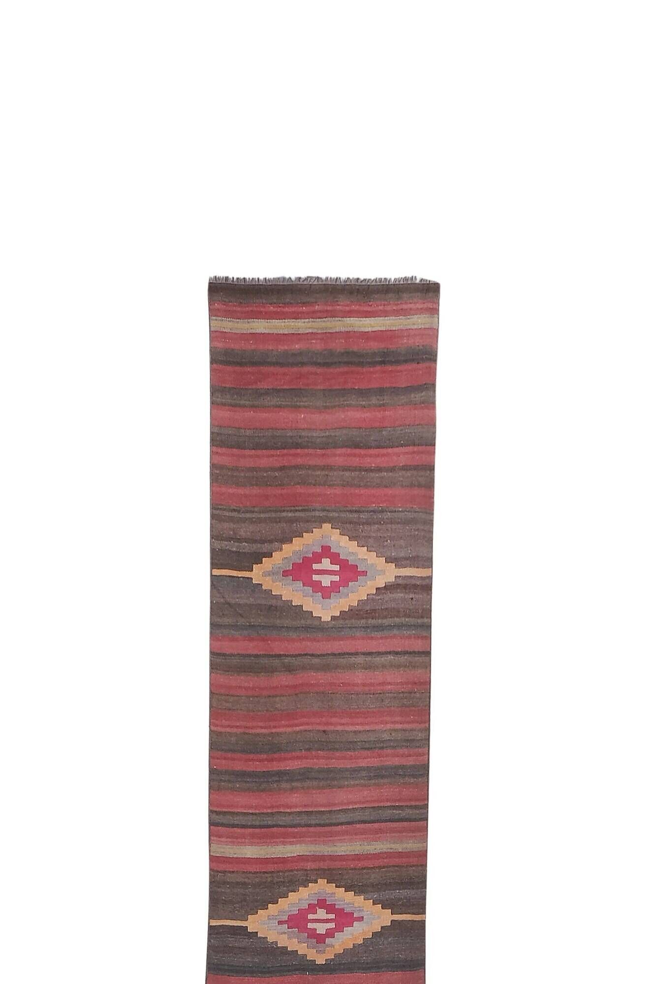 Vintage Turkish hallway rug 86x903 cm