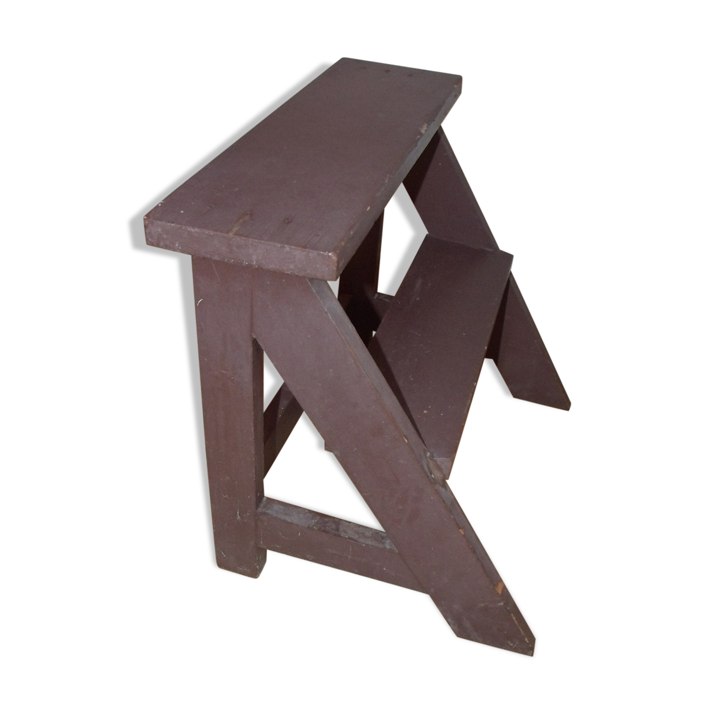 Old market foot stool wood