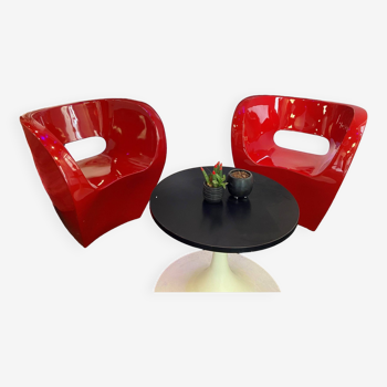 Lot de 2 fauteuils Little Albert rouges de Ron Arad pour Moroso