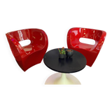 Set of 2 red Little Albert armchairs by Ron Arad for Moroso