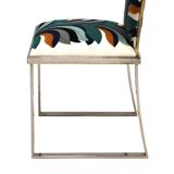 Mid-Century Michel Mangematin Brass and Steel French 1970s Eight Dining Chairs