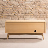 TV stand in oak latte with 2 storage spaces