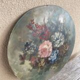Oval painting Still life with flowers