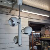 Vintage eyeball pendant chandelier with 3 lacquered reflectors