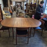 Scandinavian dining room set table and 4 chairs 1960s in teak