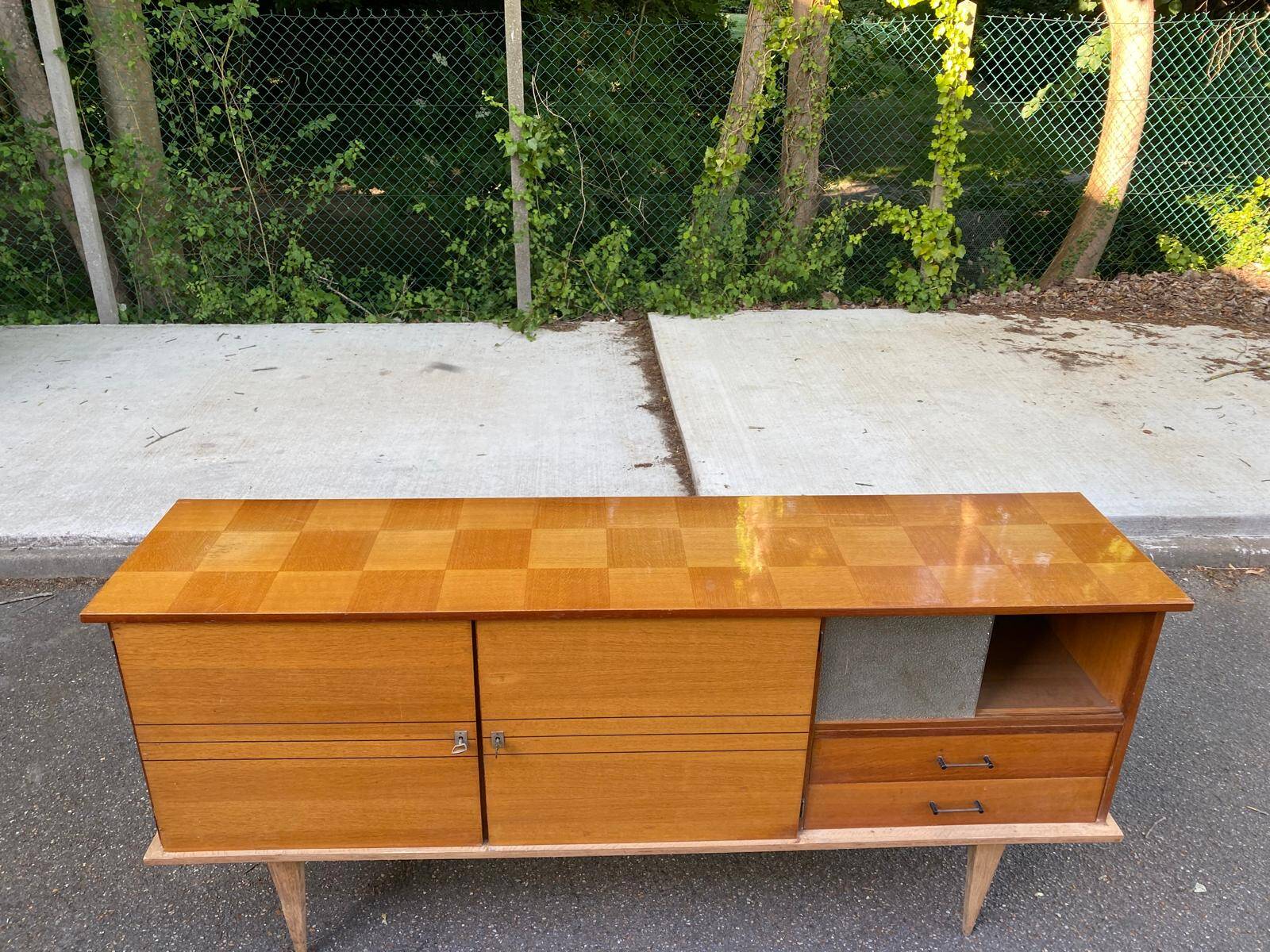 Scandinavian sideboard in solid wood and rosewood 200cm