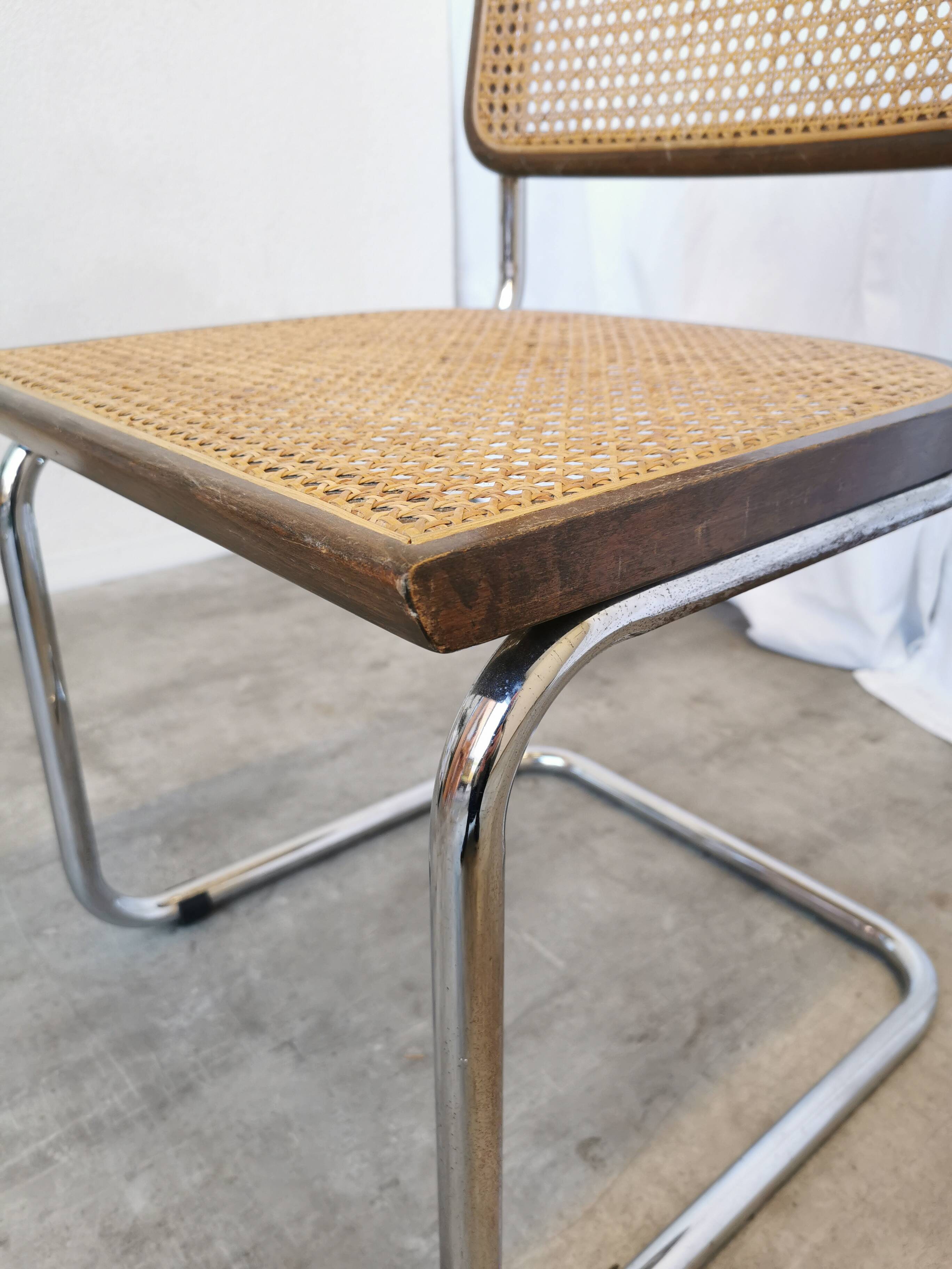 Vintage Cesca Cane Chair: 1970s Italian Mid-Century Modern Dining Office Ch