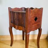 St Louis XV bedside table, 19th century, in solid walnut