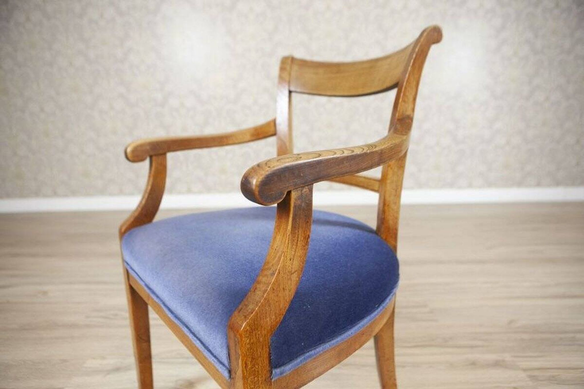 Fauteuil Elm en tissu bleu, années 1950