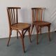 Pair of luterma curved wood bistro chairs