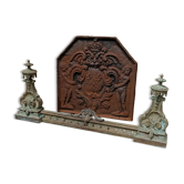 Large Front Fireplace Bronze 49cm 11kg - Marked DB 539 - Bar 113cm